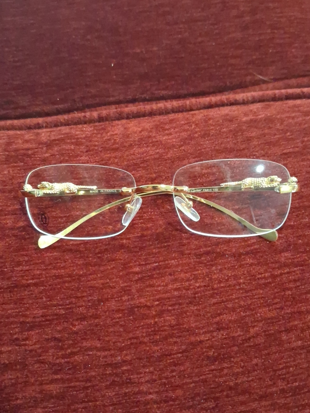 NWOT Womens Mcknight Cartier Rimless/Gold Eyeglasses Panther 31368665